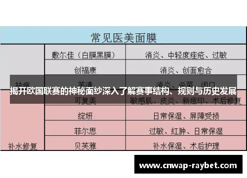 揭开欧国联赛的神秘面纱深入了解赛事结构、规则与历史发展